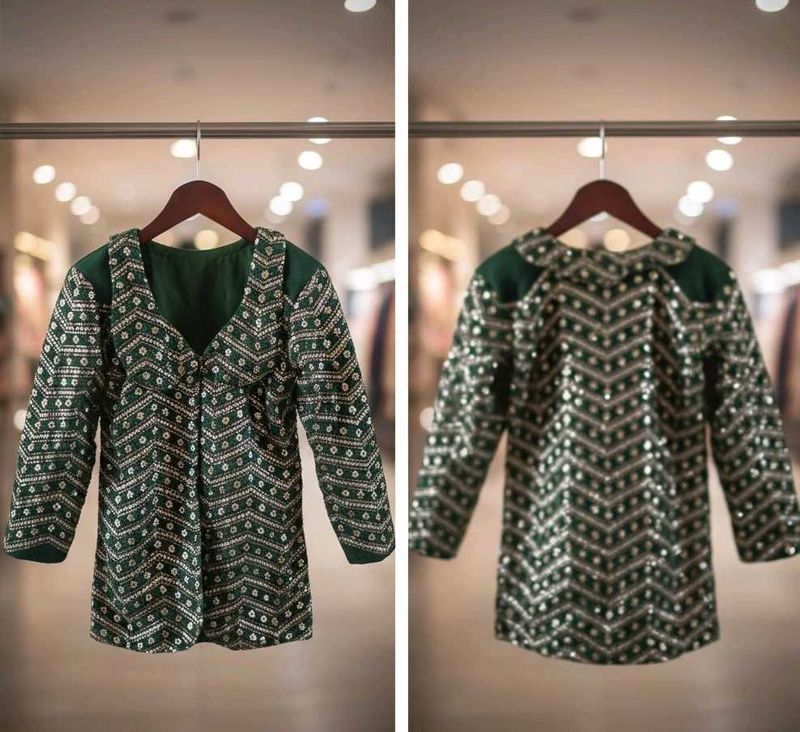 Embellished Emerald Green Blouse