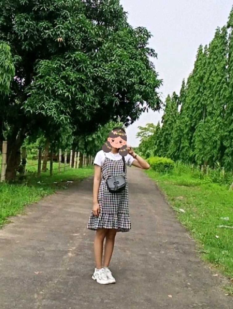 Cute Plaid Pinafore Dress