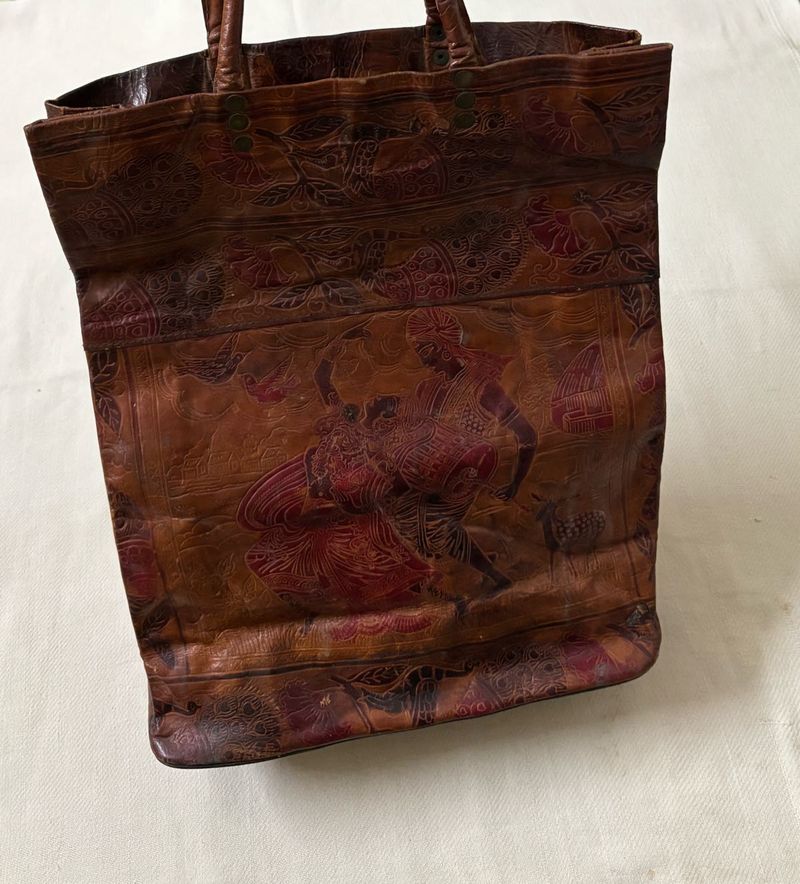 Ethnic Hand Embossed Vintage Leather Bag