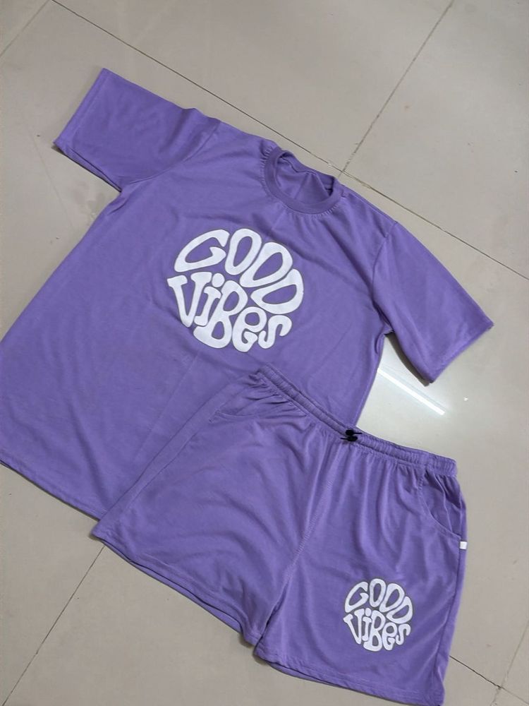 Purple "Good Vibes" Co-ord Set