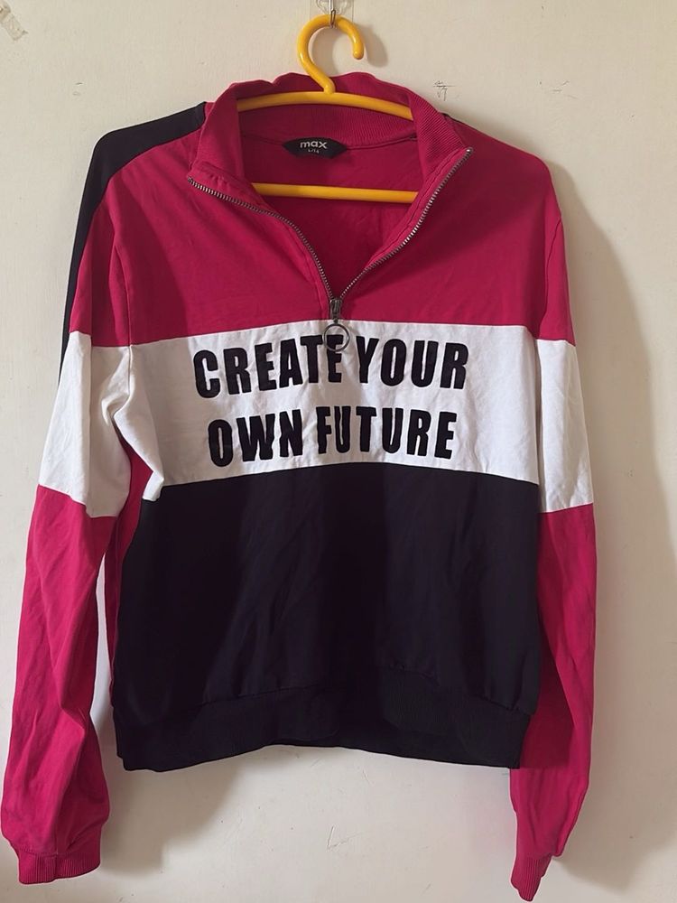Colorblock Zip-Neck Sweatshirt