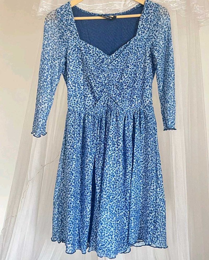 Blue Printed Dress