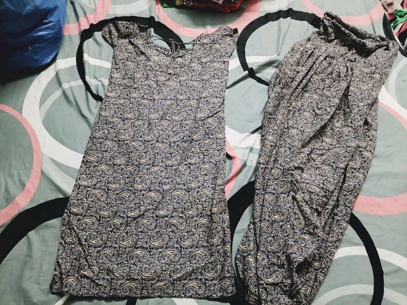 Paisley Print Kurta and Palazzo Set