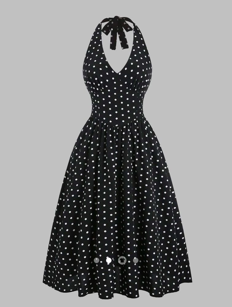 Polka Dot Halter Dress