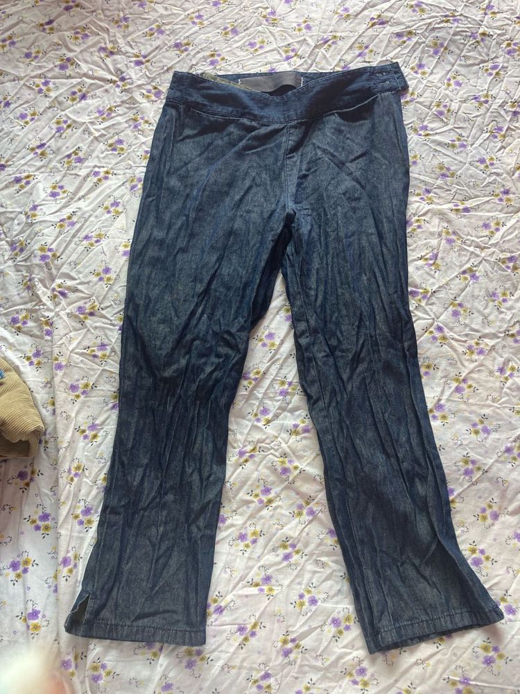 Blue Denim Flare Pants