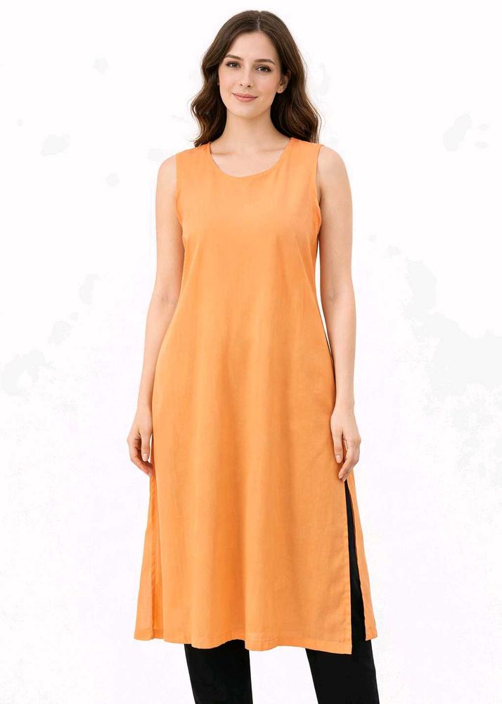 Sleeveless Orange Kurta