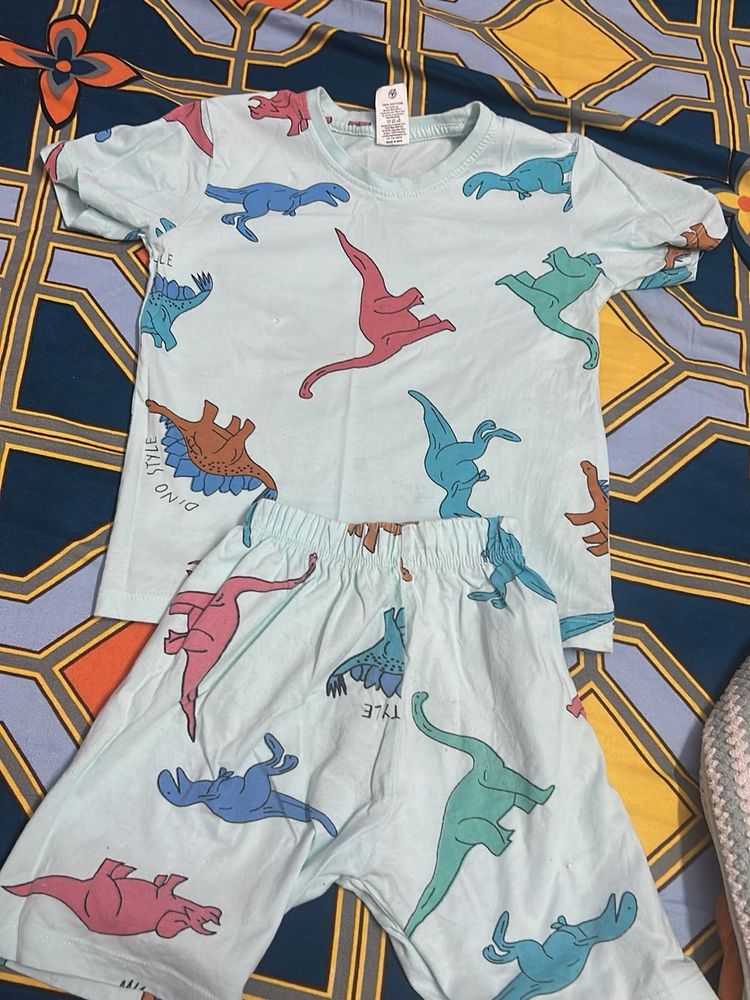 Cute Dinosaur shorts Set