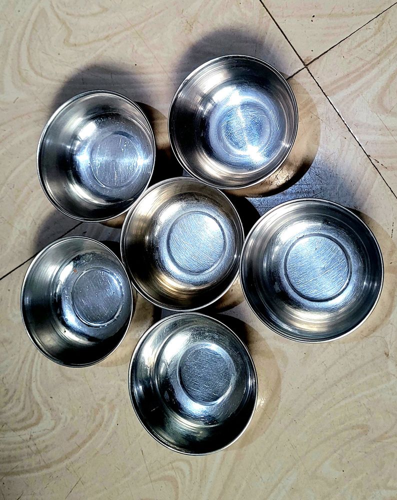 6 Steel Sarving  Bowl