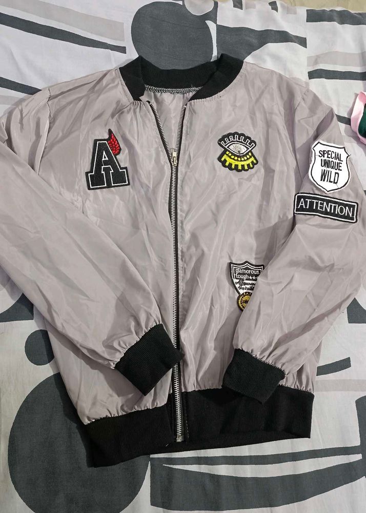 Lightweight Bomber Jacket with Patches