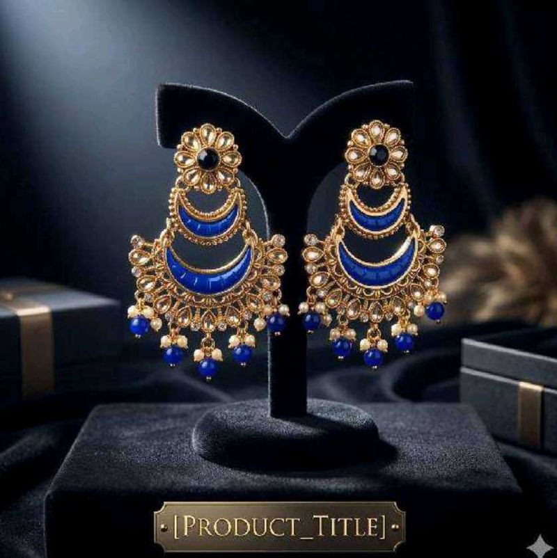 Designer Blue Stone Earrings
