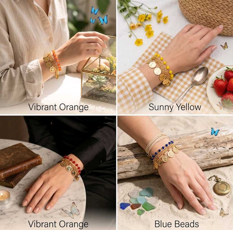 Aesthetic Multi-Layer Coin Charm Bracelets
