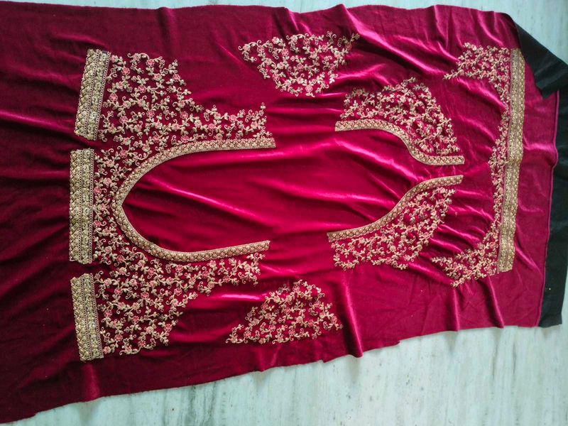 Exquisite Velvet Blouse with Intricate Embroidery