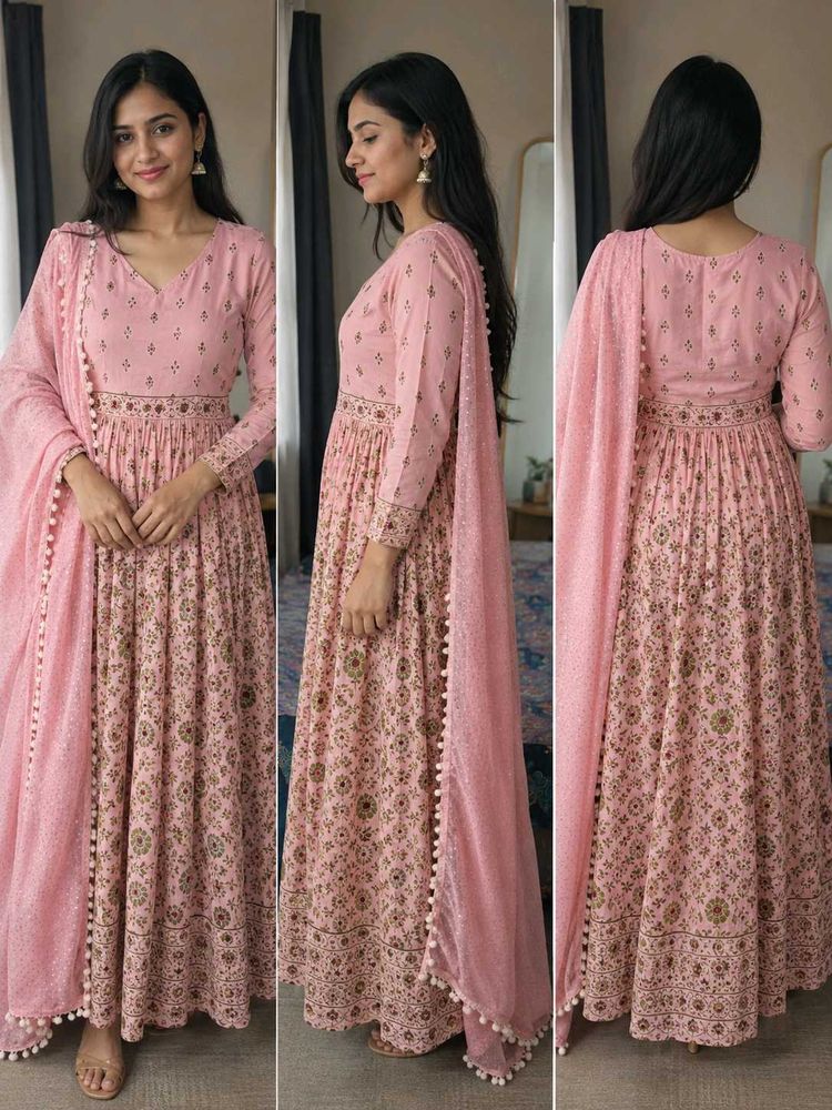 Beautiful Pink Printed Kurta Set