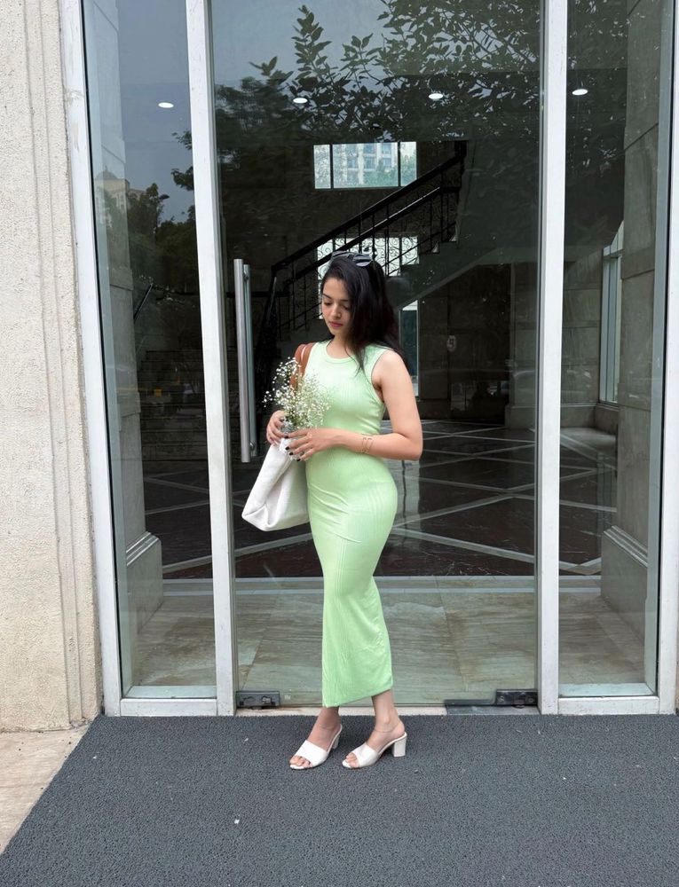 Mint Green Ribbed Maxi Dress