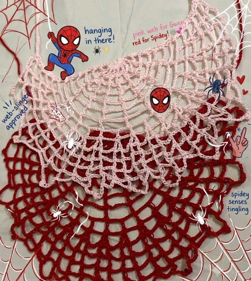 Spiderman Web Crochet Crop Top