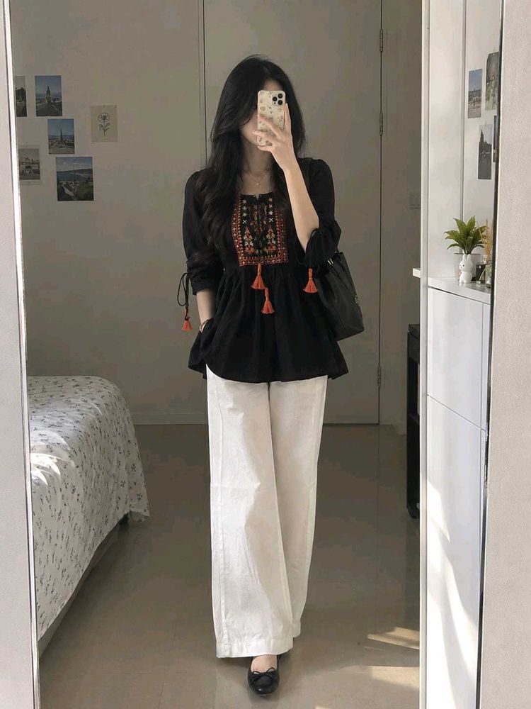 Black Tassel short kurty