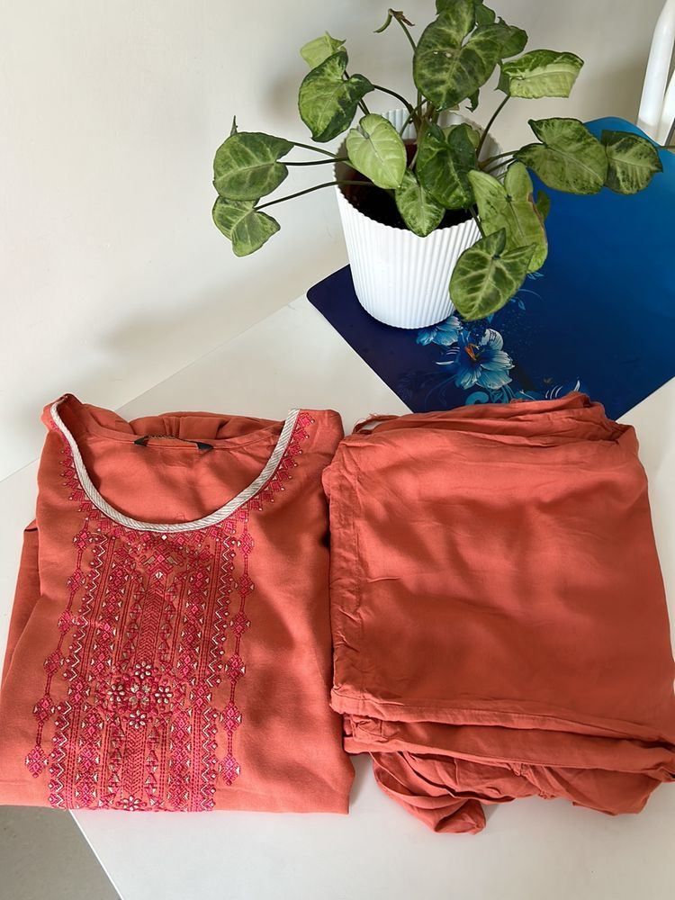 Price Drop !!!!Peach colour Kurta set