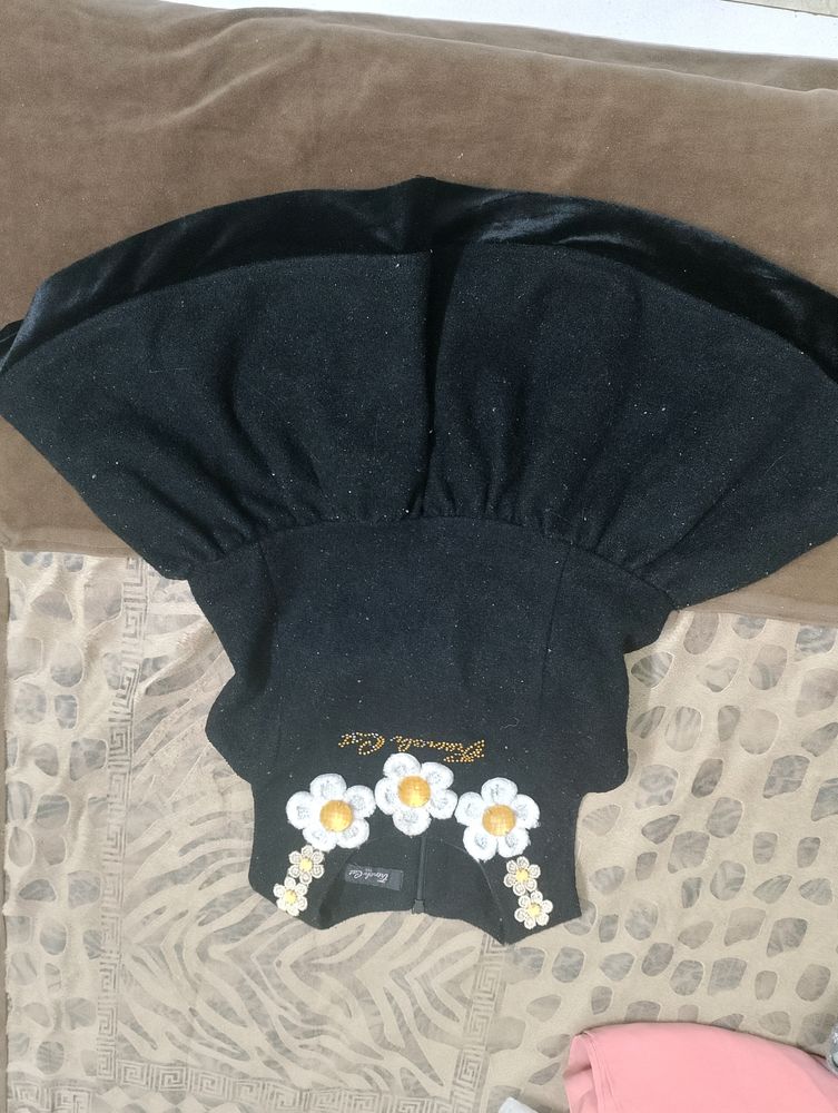 Girls Black Frock And Bow 1-2 Yr