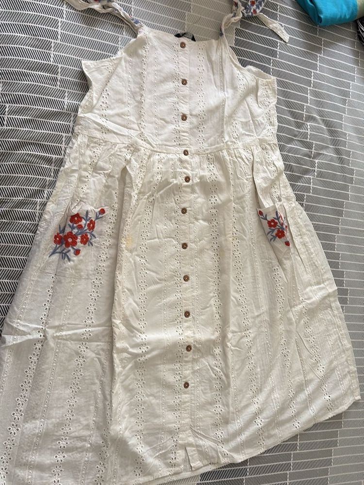 White Broderie Anglaise Dress