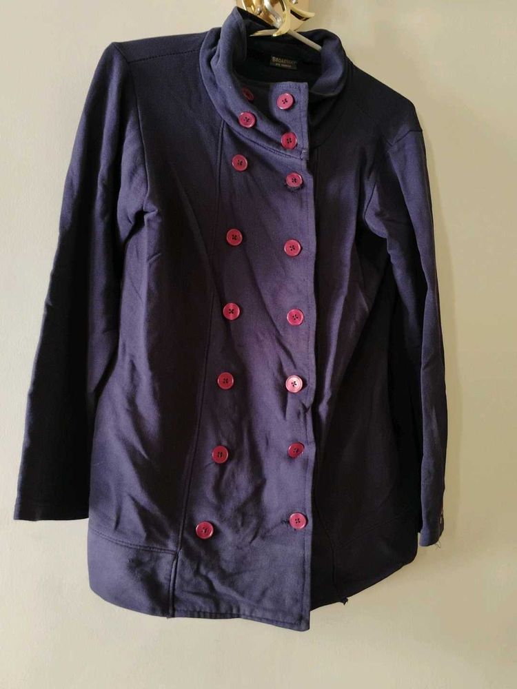 Chic Navy Double-Breasted Jacket