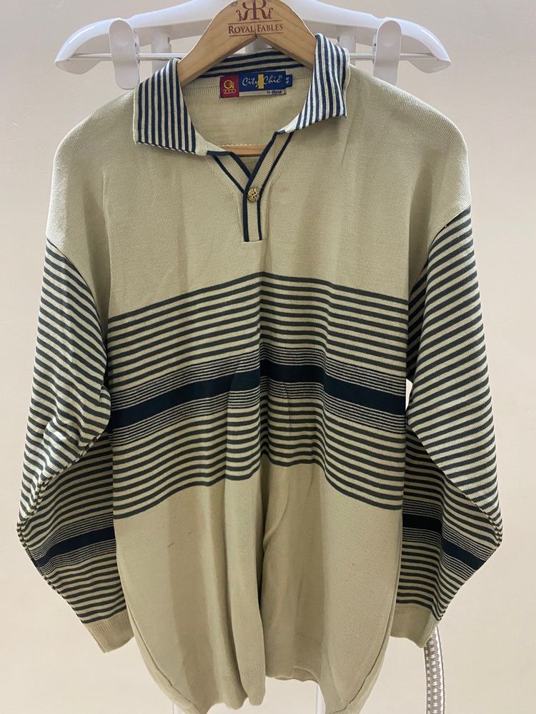 Striped Polo Sweater