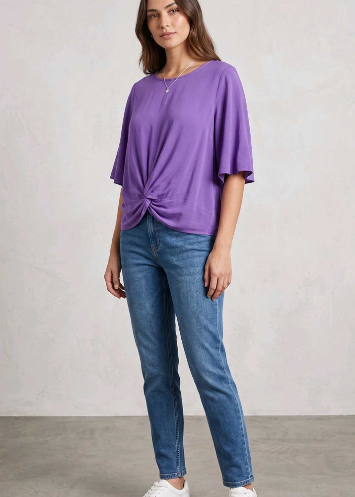 Vibrant Purple Twist Front Top with combo pack