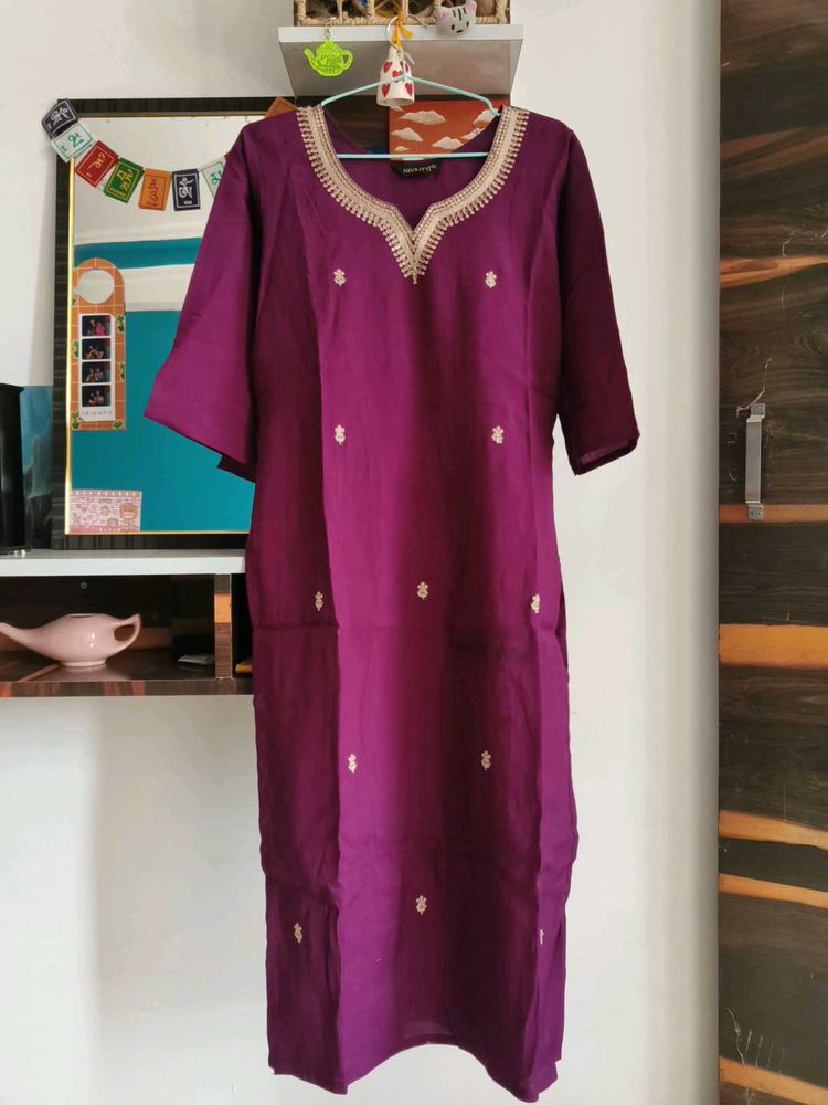 Elegant Purple Embroidered Suit