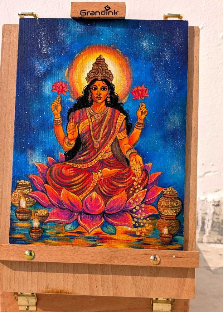 Vibrant Goddess Lakshmi Painting