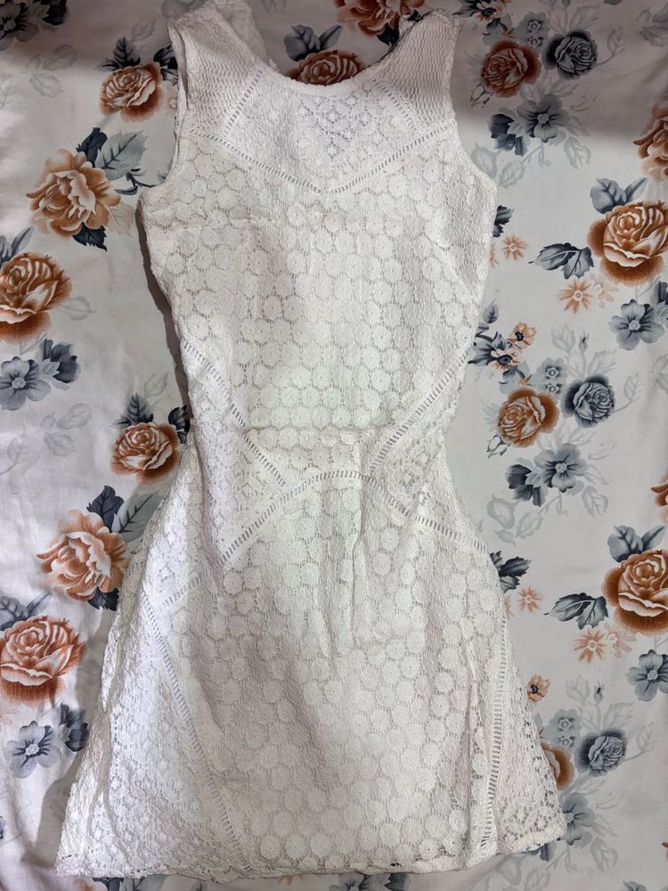 Elegant White Lace Dress