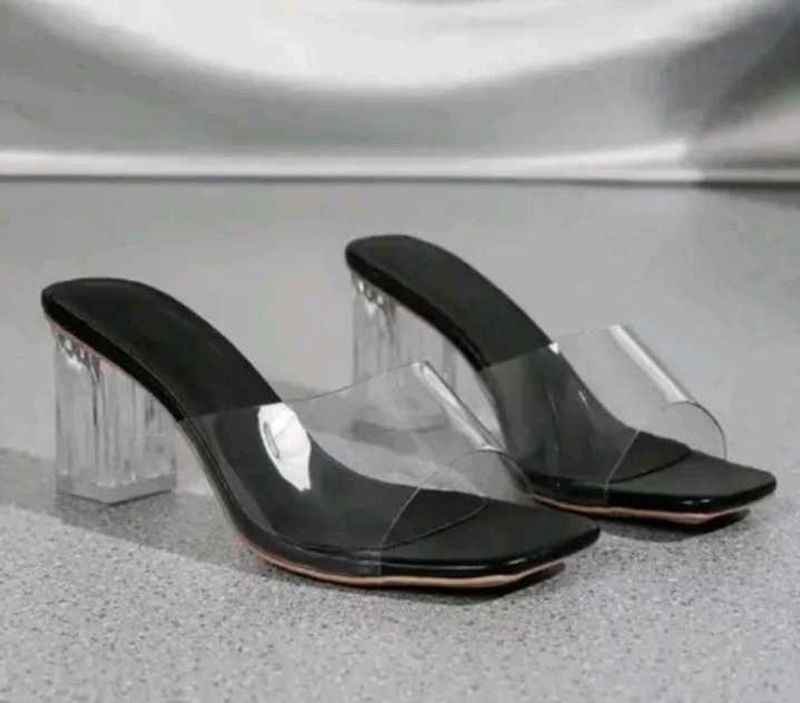 Transparent Block Heel Slides