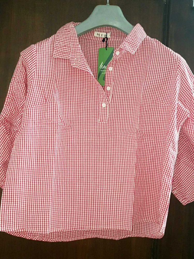 Red Gingham Crop Top 13-16 y no 135