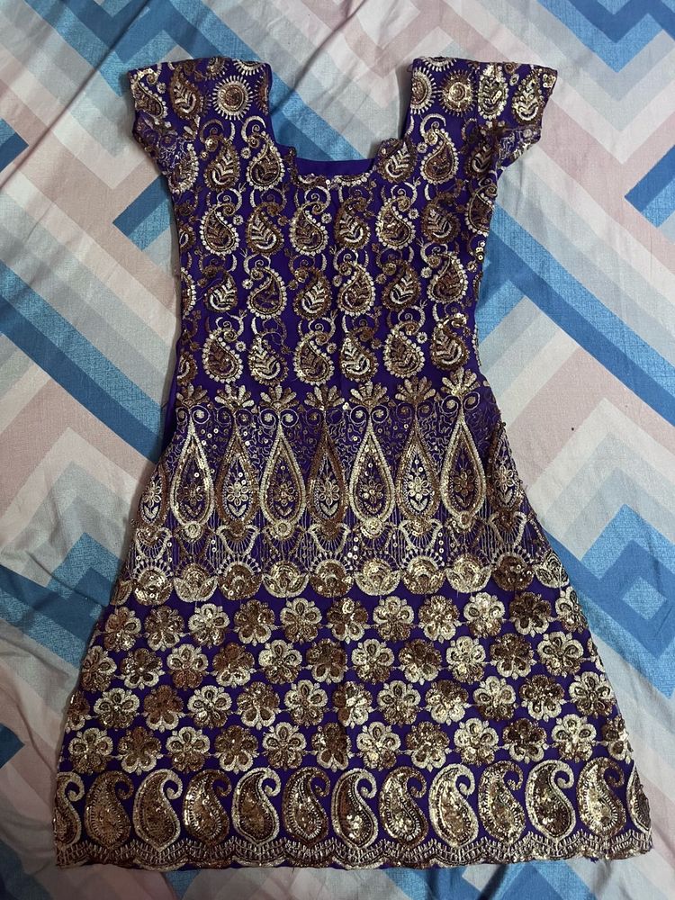 Purple Embroidered Kurta