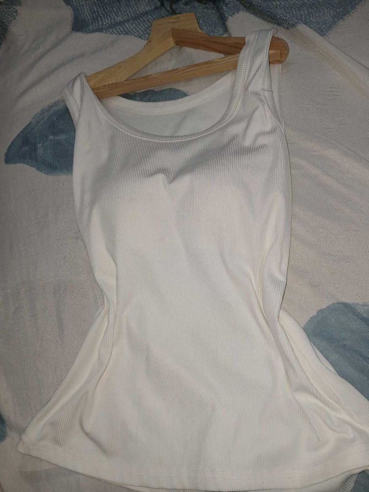 Padded White  Tank Top
