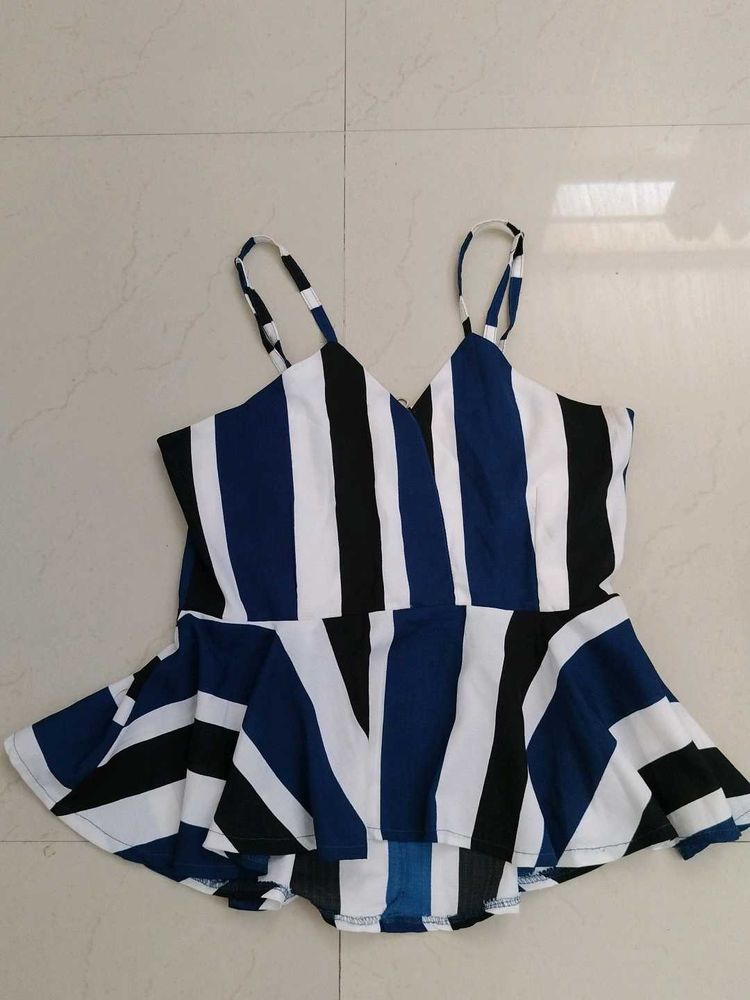 Striped Peplum Top