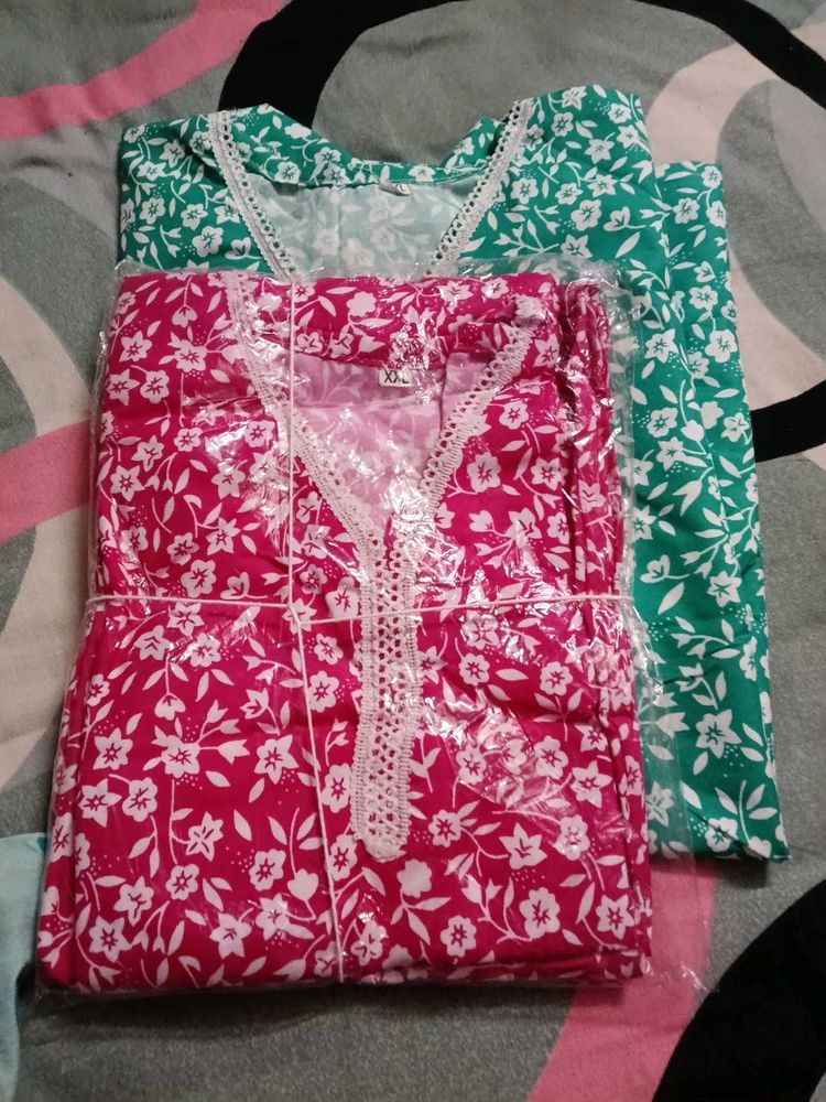 Pink Floral Kurta Set