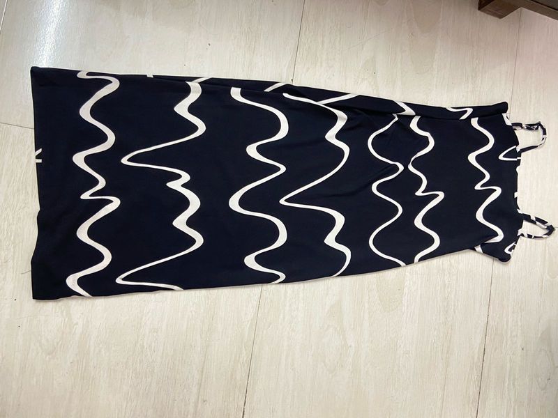 Navy &amp; White Swirl Maxi Dress