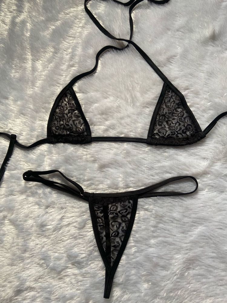 Black Lace Bikini Set