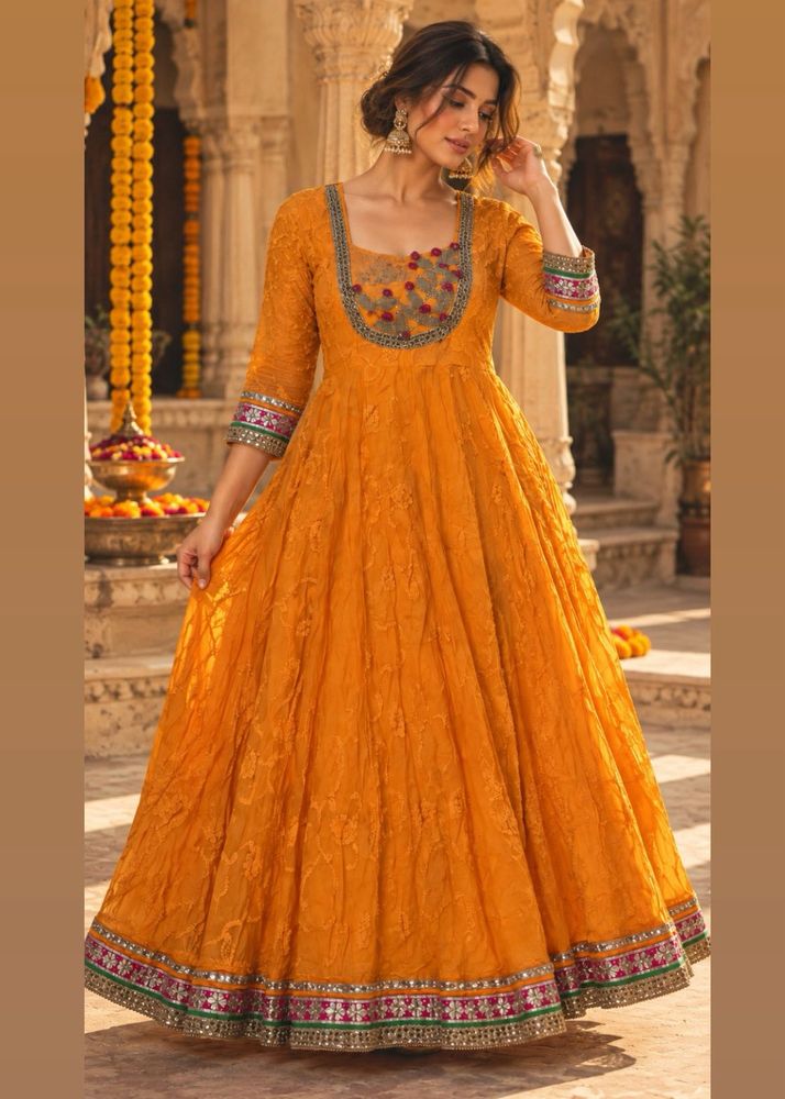 Stunning Yellow Anarkali Gown