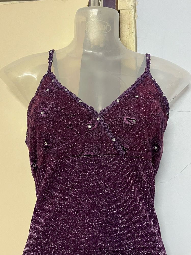 Shimmery Purple Maxi Dress