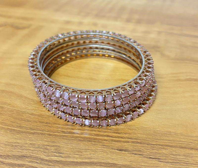 Rose Quartz Anti Tarnish Bangles
