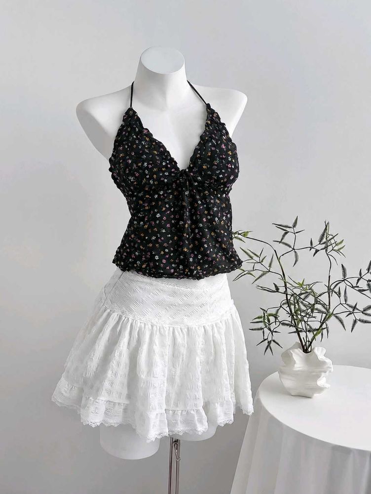 Floral Halter Neck  Top