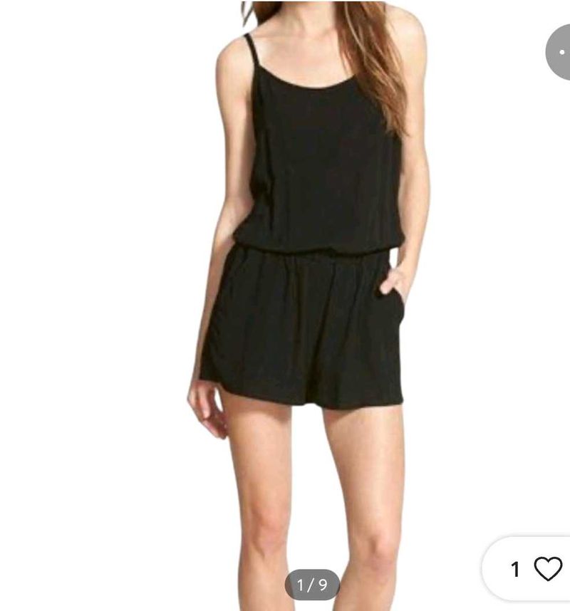Black Spaghetti Strap Romper