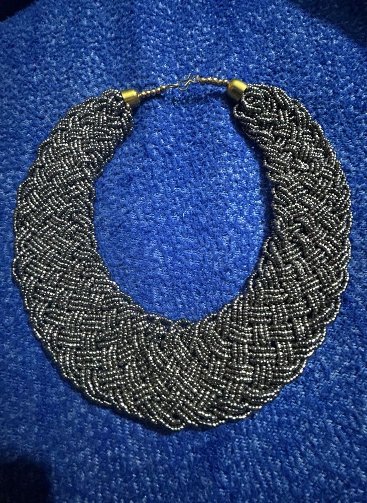 Chunky Braided Beaded Necklace