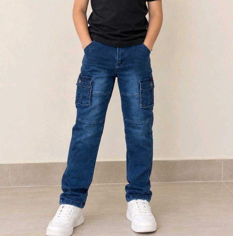 Men's Blue Cargo Jeans