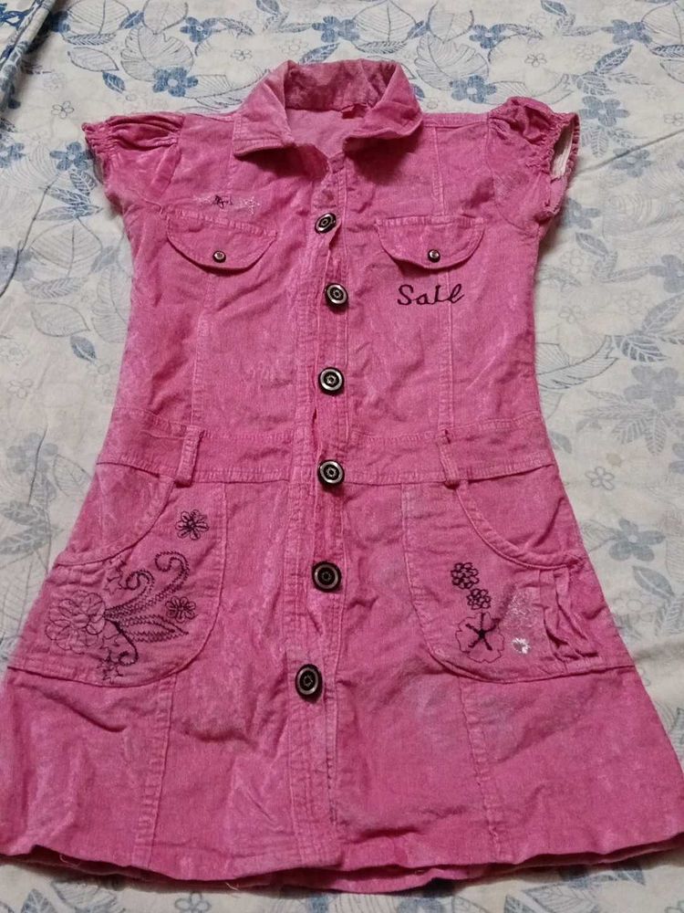 Cute Pink Button-Down Dress