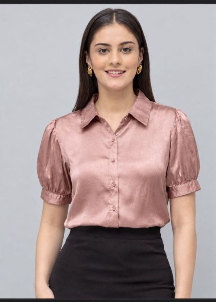 Chic Satin Puff Sleeve Top size-S