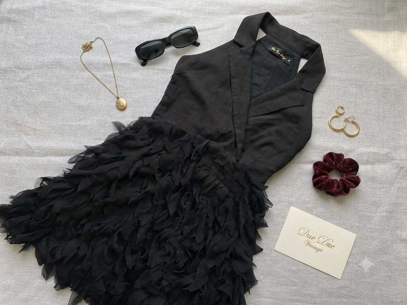 Elegant Black Ruffle Dress
