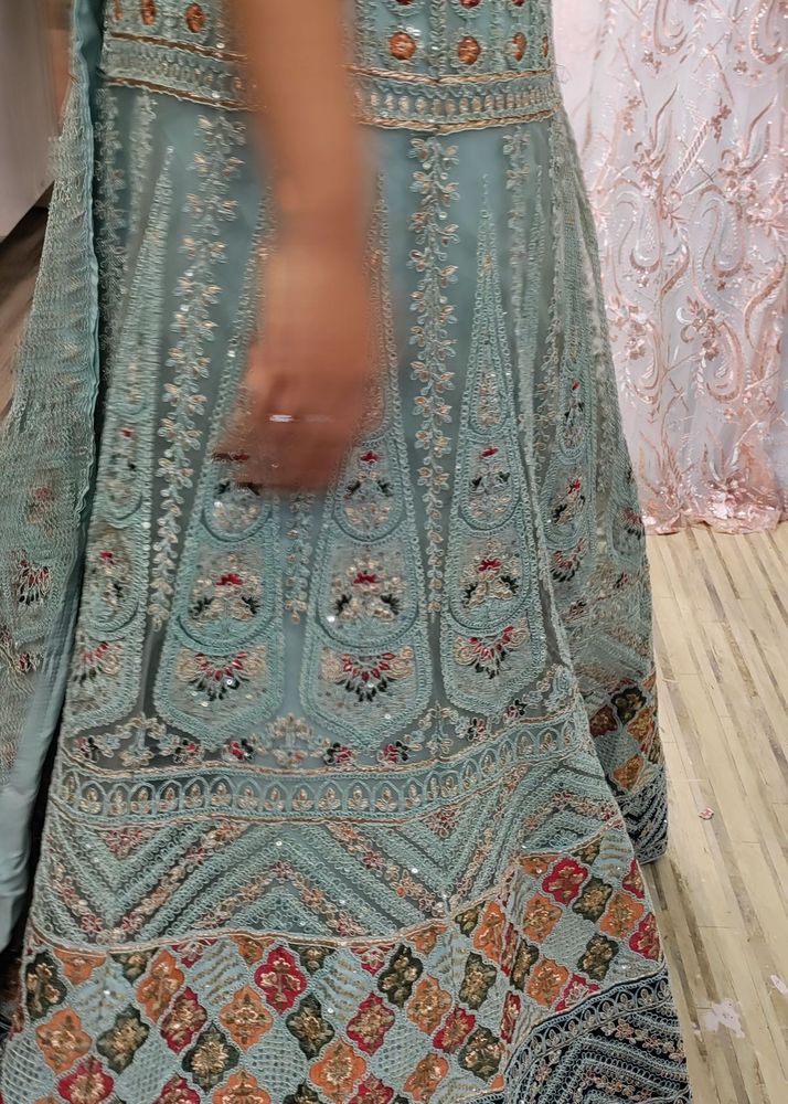 Exquisite Teal Embroidered Lehenga Choli