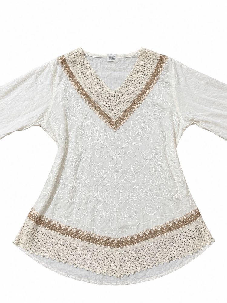 White Embroidered Kurta