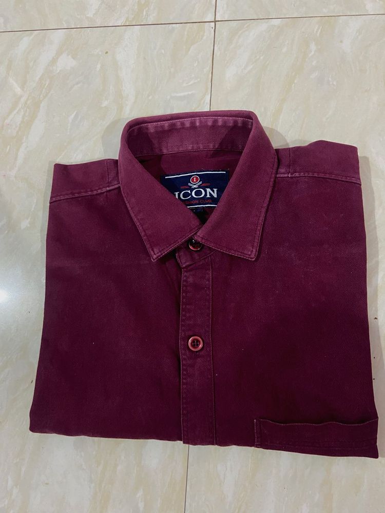 Maroon Men's Casual Shirt